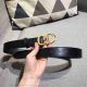 Perfect Replica CD Black Leather Belt For Women - Yellow Gold Buckle (4)_th.jpg